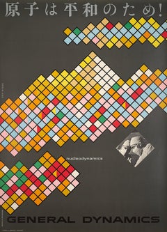 Poster vintage originale della General Dynamics - Nucleodynamics, giapponese, Erik Nitsche