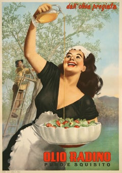 Original Vintage Olio Radino Poster by Gino Boccasile c1950