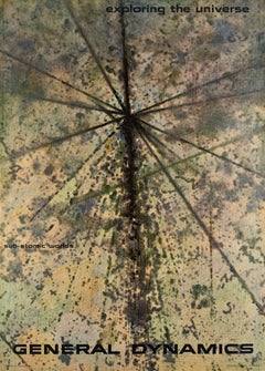 Poster vintage originale della General Dynamics - “Subatomic Abstract” di Erik Nitsche
