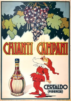 Original Vintage Chianti Campani Poster by Empoli Large Format 1940