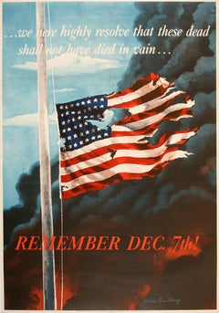 Original 1942 WWll Poster by Aaron Saalberg - Remember December 7th - Small Form