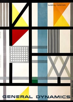 Original-Vintage-Poster „Building Materials“ von General Dynamics, gestaltet von Erik Nitsche, 19