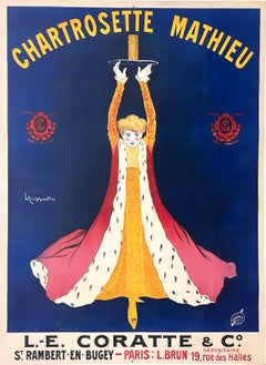 Original Vintage Leonetto Cappiello Chartrosette Mathieu Poster 1902