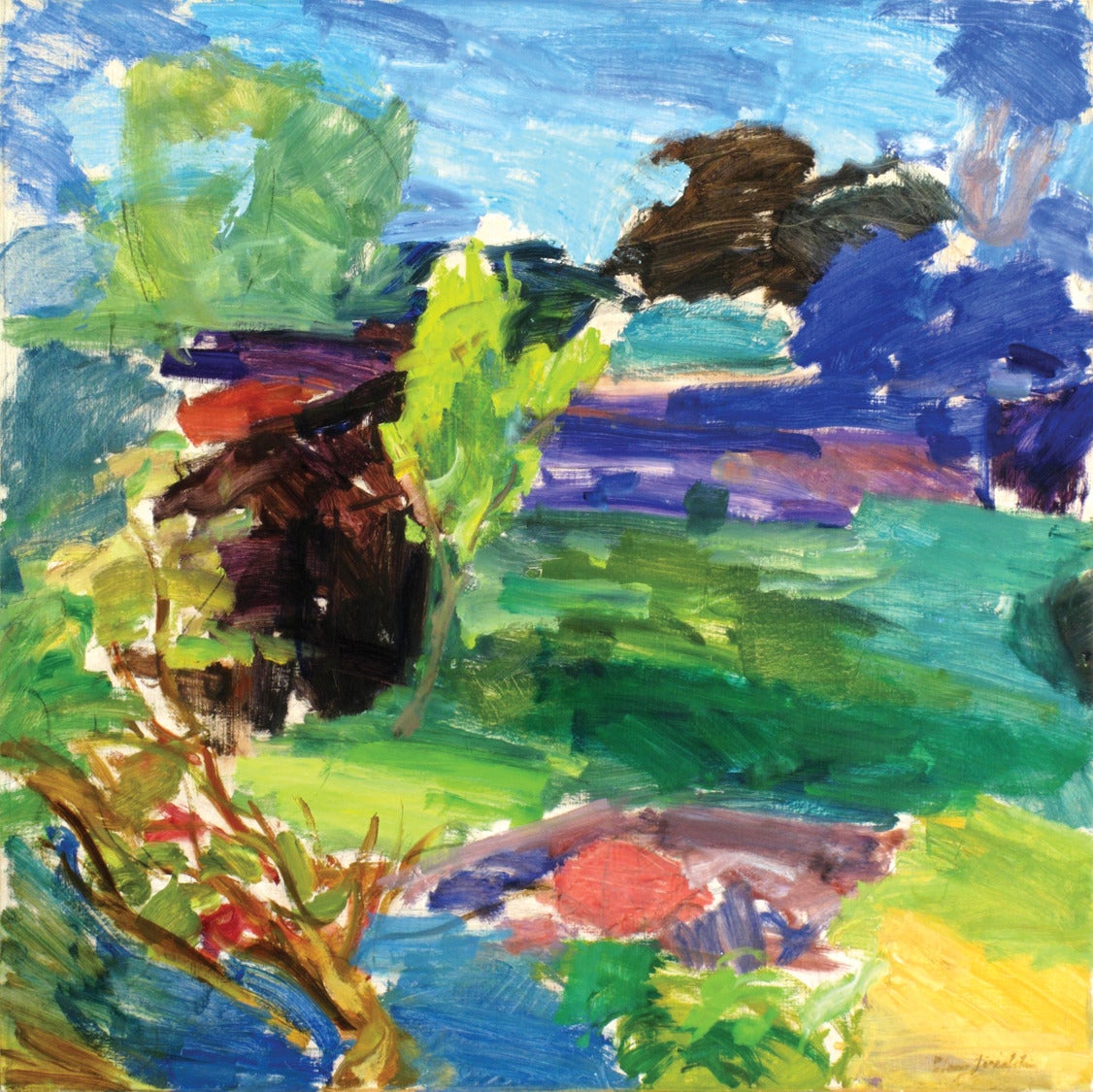 Henry Finkelstein Landscape Painting - Garden in Spring