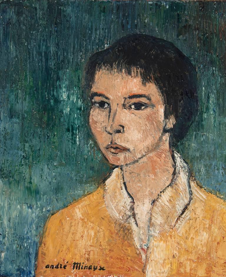 André Minaux Portrait Painting – Portrait of a Girl