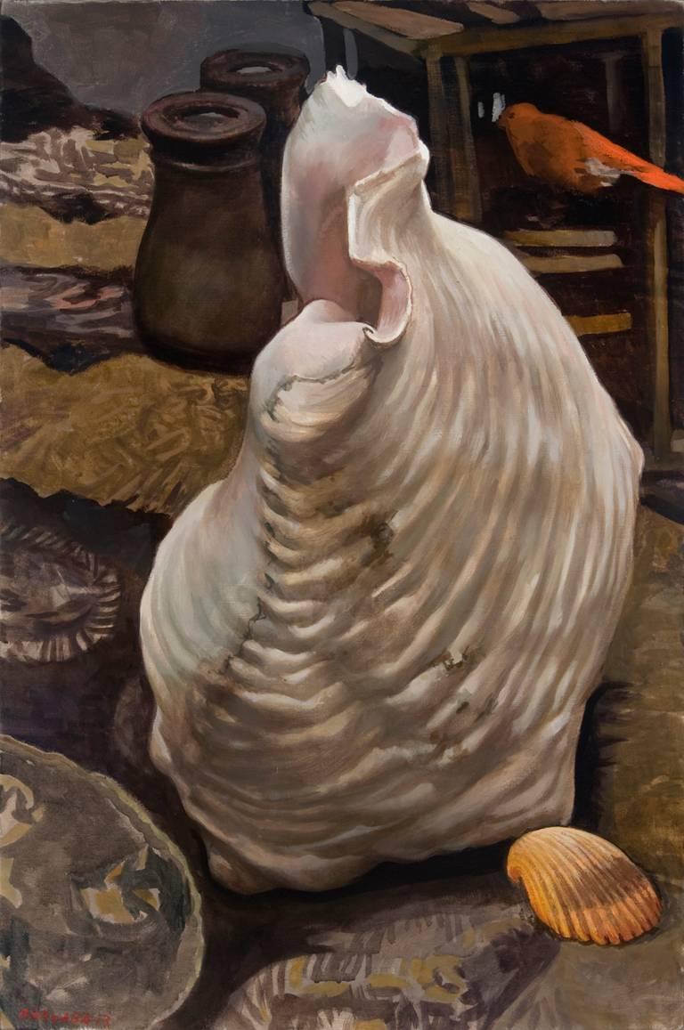 Barnaby Fitzgerald Still-Life Painting - Anima (Red Bird)