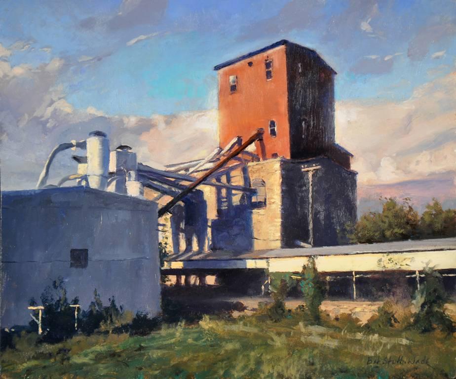 Bob Stuth-Wade Landscape Painting - Mill from Tracks
