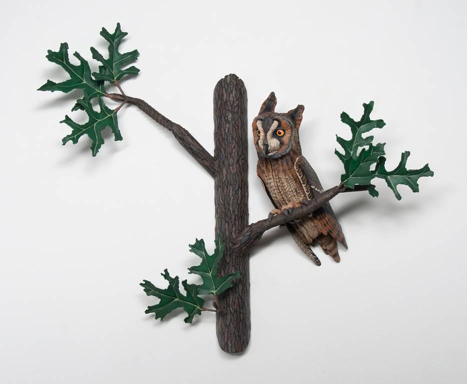 The Owl in the Tree - Sculpture by Kathy Boortz