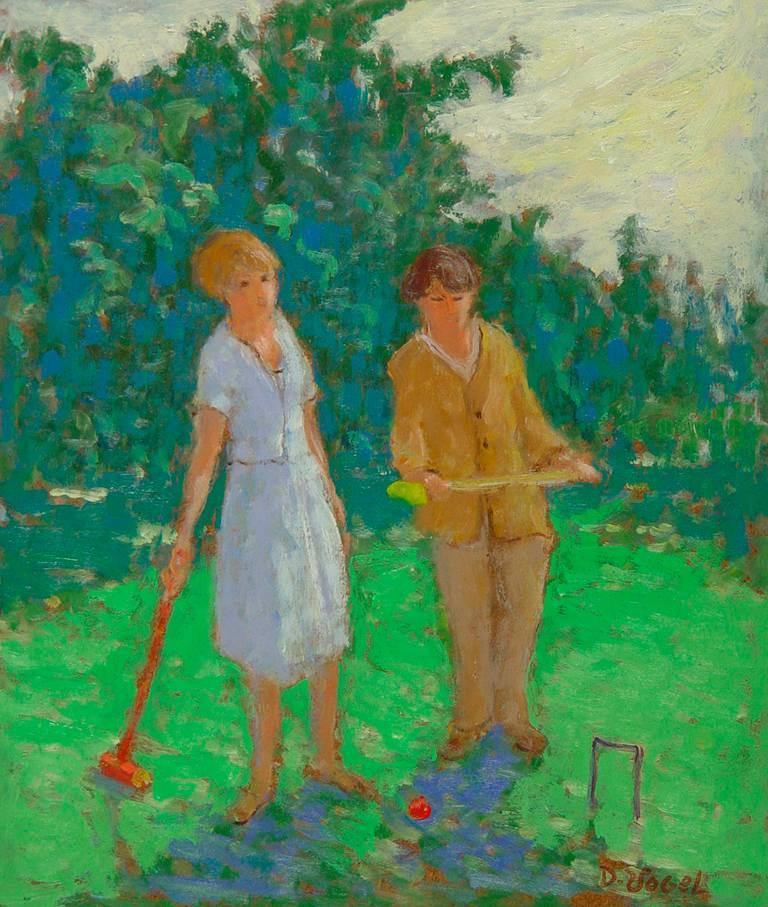 The Croquet Match - Painting by Donald S. Vogel