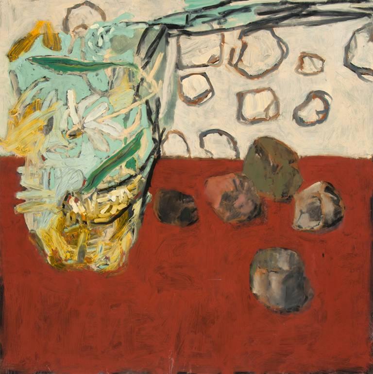 Still Life with Rocks - Painting by Mary Vernon