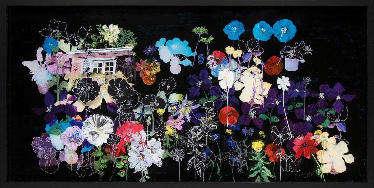 Night Garden - Mixed Media Art by Gail Norfleet