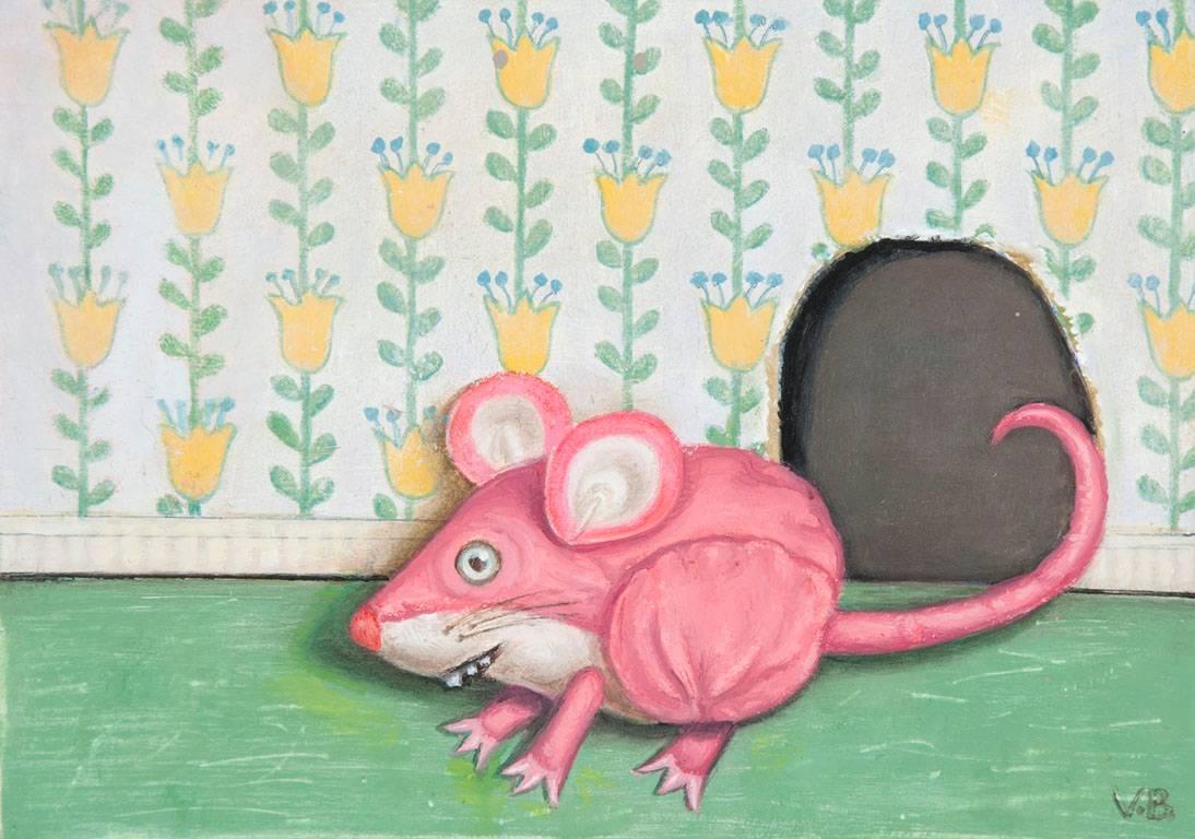 Vera Barnett Animal Painting - When the Cat's Away