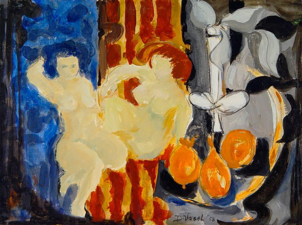 Donald S. Vogel Still-Life Painting – Nude mit Stillleben