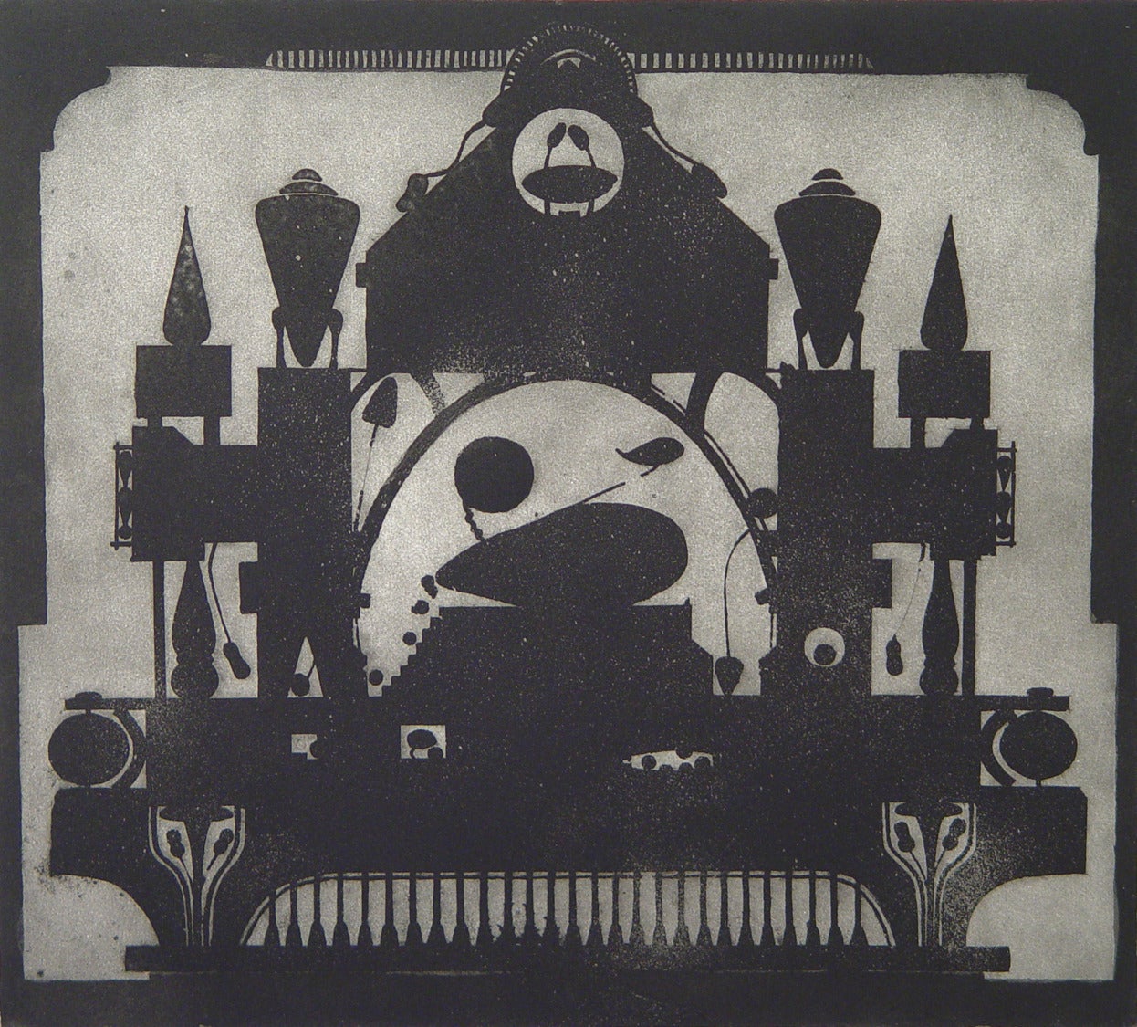 Valton Tyler Abstract Print – Kopfkissen-Maschine