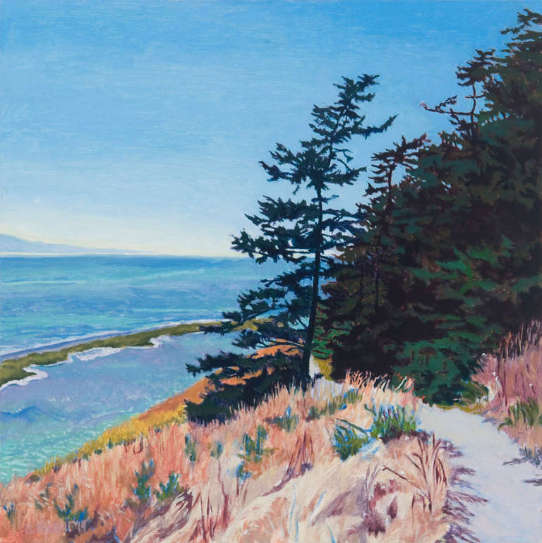Trish Nickell Landscape Painting - Pacific NW Trail at Ebey's Landing