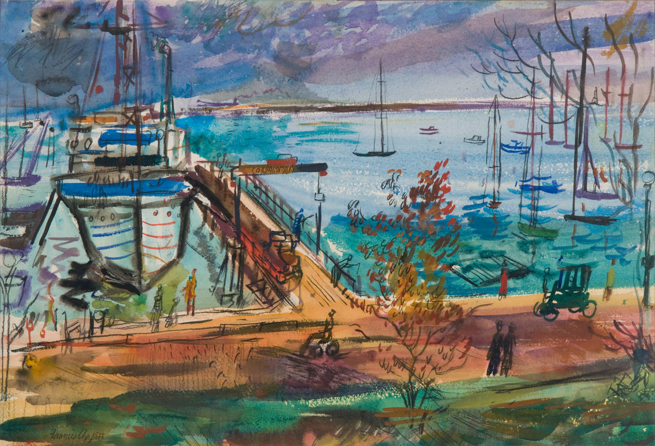 Francis Chapin Landscape Art - Untitled (Columbia Dock)