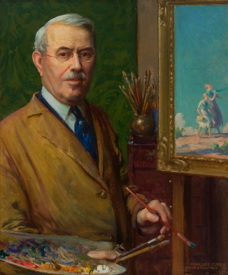 Charles Courtney Curran Portrait Painting - Portrait of the Artist