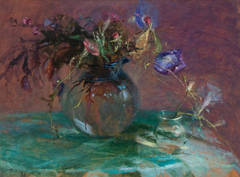 Glass Pitcher (with Morning Glories)