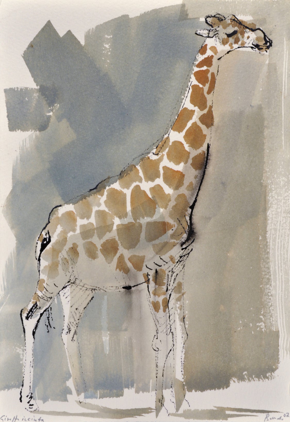 Barnaby Fitzgerald Animal Art - Pregnant Giraffe