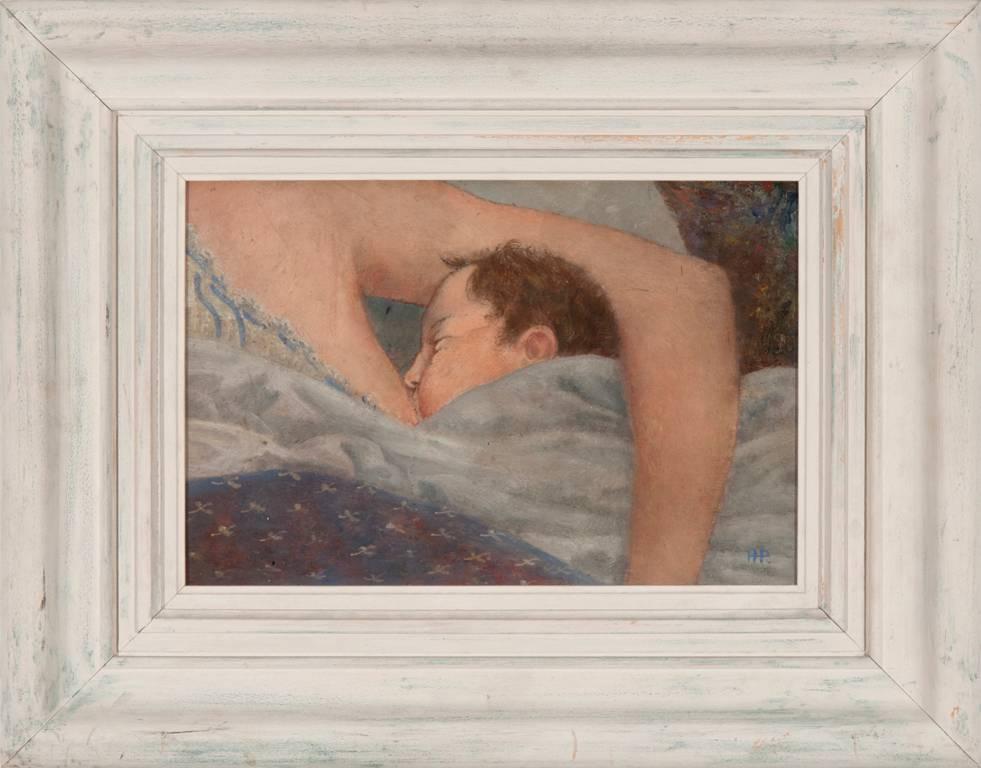 Mutter und Kind aus Baumwolle – Painting von William Eric Horsbrugh-Porter