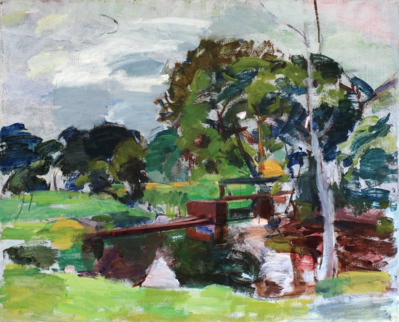 Henry Finkelstein Landscape Painting - The Lock at Larre