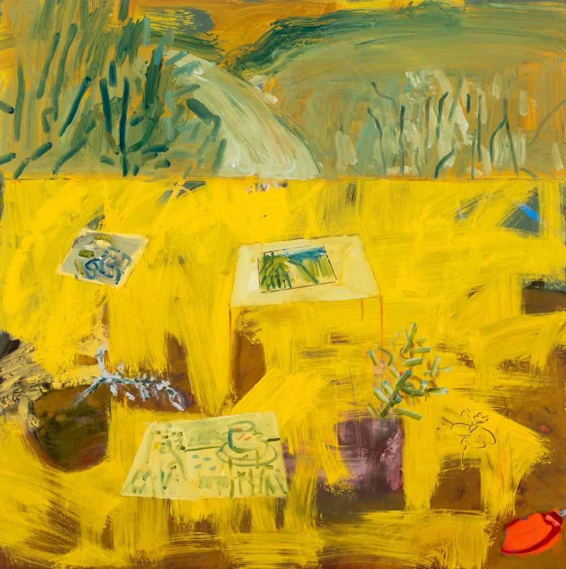 Mary Vernon Abstract Painting - Yellow Studio