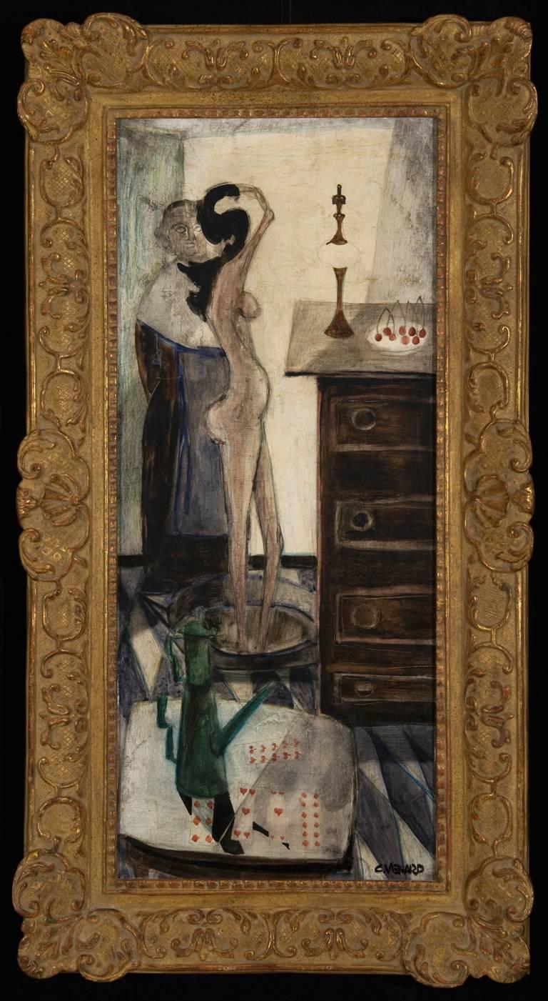 Nu au Tub - Painting de Claude Vénard