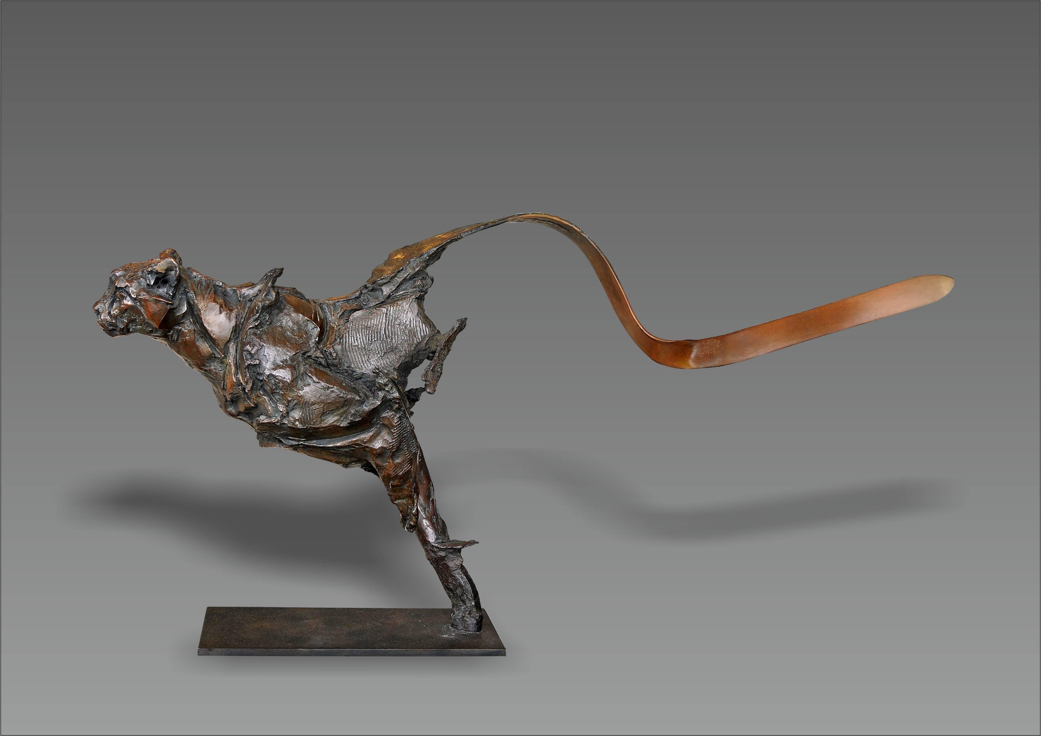 Jean-François Gambino Figurative Sculpture - Jean-François Gambino - Cheetah - Bronze Sculpture