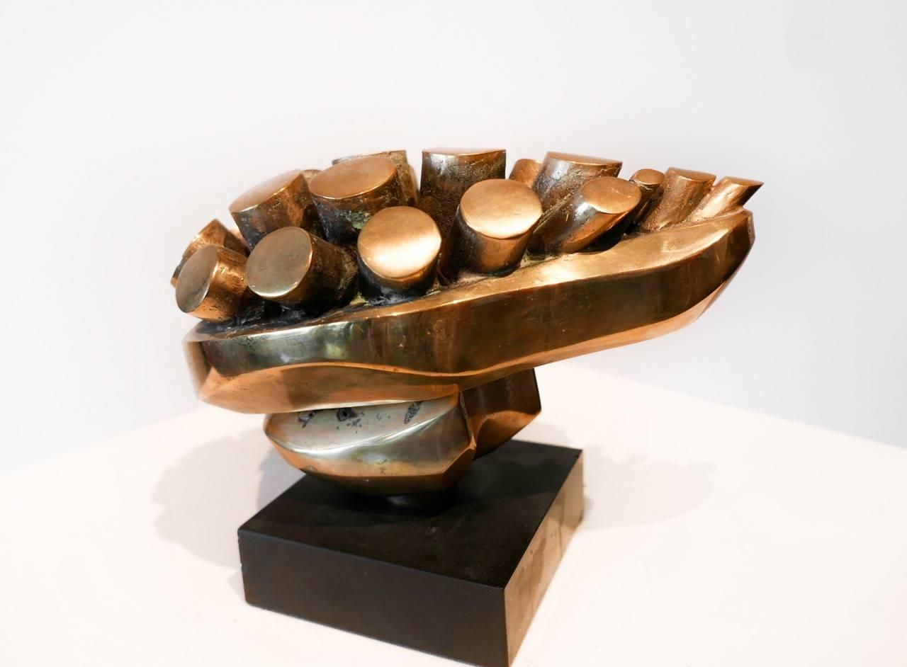 José Subirà-Puig - Bronze Sculpture - Gold Abstract Sculpture by José Subirà-Puig