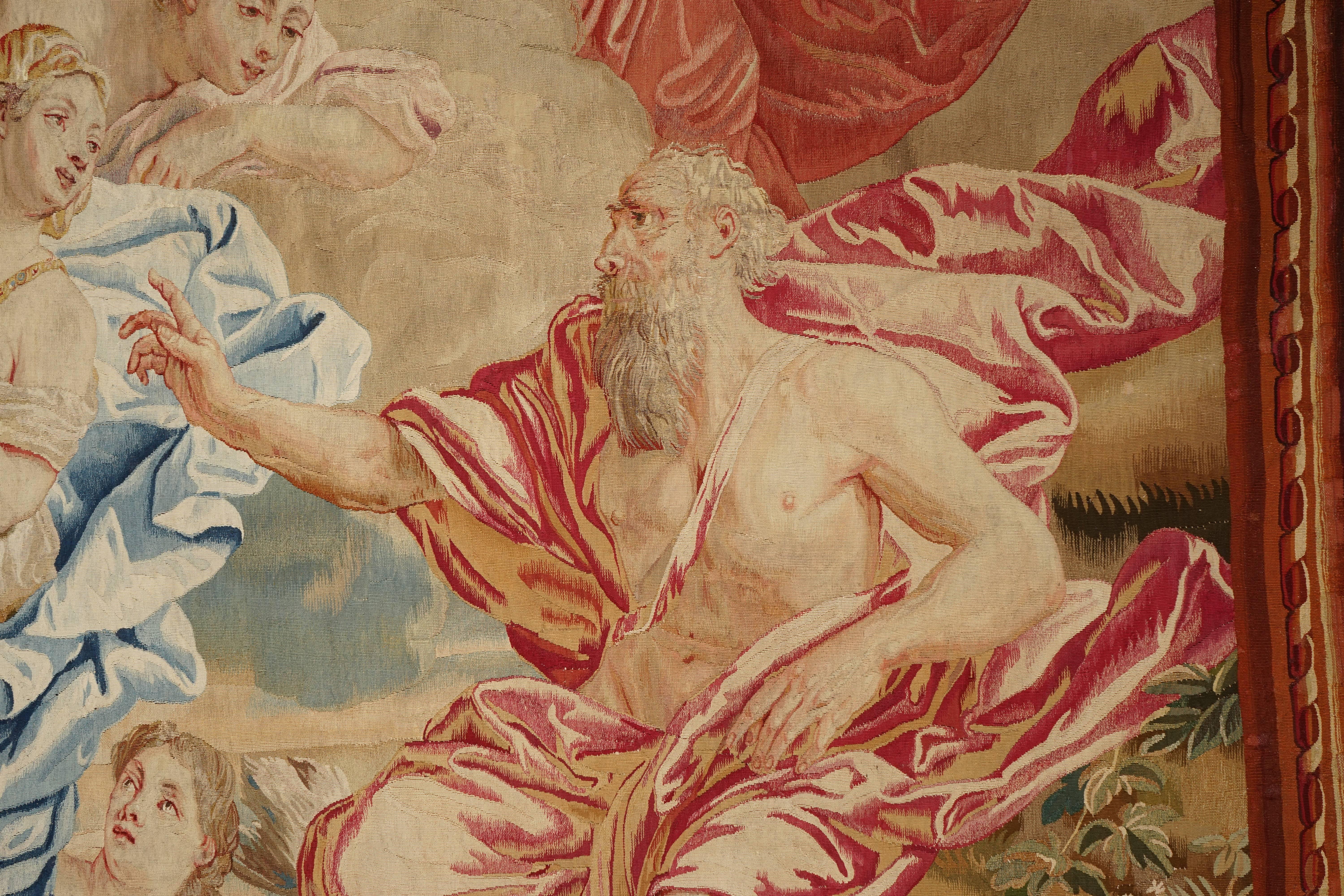 
History of Neptune
Brussels
Period: Louis XIV - 1700
Composition : Wool and silk
Wooven : 6 chains/cm
Dimensions : 390 X 210 cm 
Condition report : Perfect with original bordure
Origin : French Aristocratic Family
Workshop : Atelier
