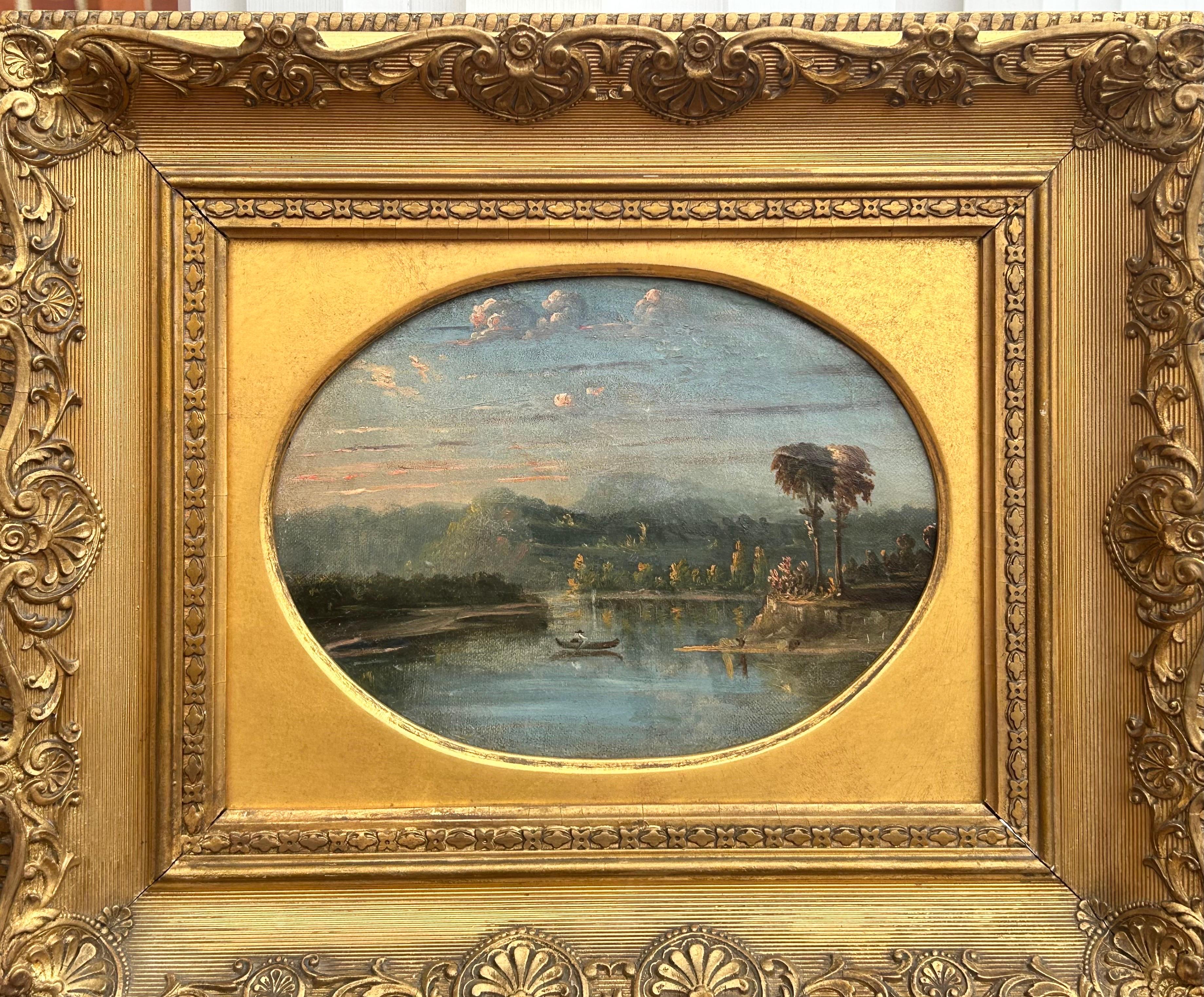 Robert S. Duncanson Landscape Painting – Südstaatliche Landschaft, Ölgemälde der Hudson River School