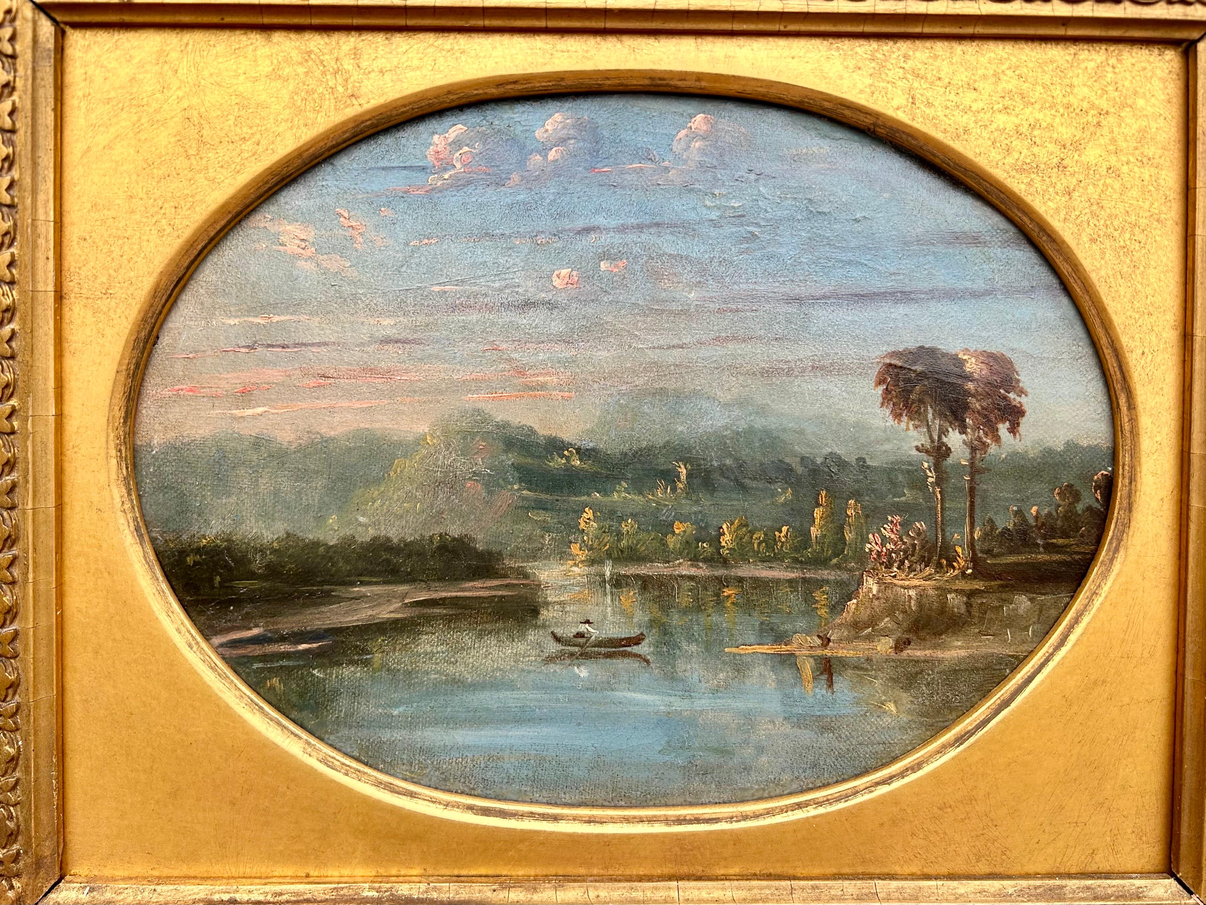 Südstaatliche Landschaft, Ölgemälde der Hudson River School – Painting von Robert S. Duncanson