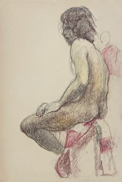 Un suggestivo studio di figura in stile Moderno del dopoguerra degli anni ’70, raffigurante un giovane modello nudo