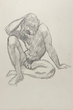 A Striking, 1970s Post-War Modern Studio Figure Study of a Young Male Nude Model