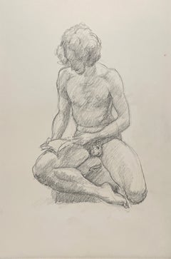 A Striking, 1970s Post-War Modern Studio Figure Study of a Young Male Nude Model