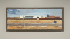 A Vibrant Modern City Street Scene, Urban Realism, New Mexico Landscape Painting