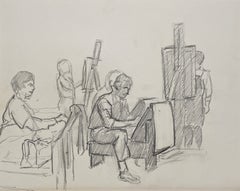 A Unique 1930s American Modern Drawing, Sketch Class, Art Institute of Chicago