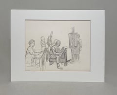 A Unique 1930s American Modern Drawing, Sketch Class, Art Institute of Chicago