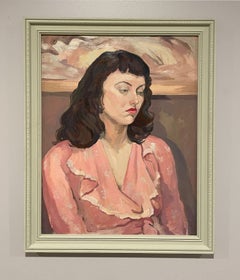 A Striking 1940s Modern Studio Portrait of a Seated Young Female Model
