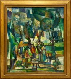 Un vibrante paisaje cubista de estilo «Mid-Century Modern» de los años 50, de un artista de California/Arizona