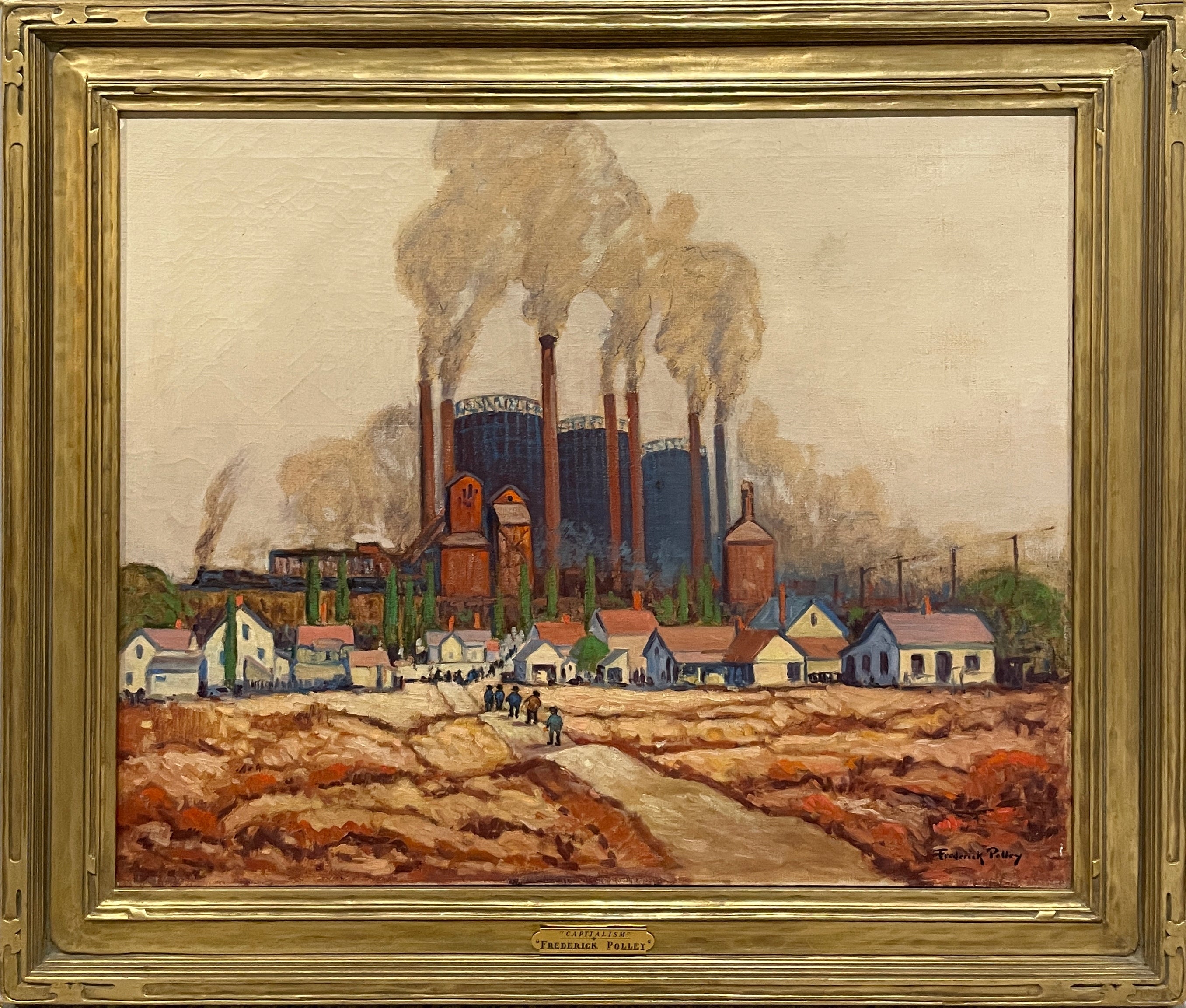 A Large, Dynamic 1930s Modern Social Realist Industrial Scene, Marktown, Indiana