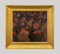Un magnifico e imponente dipinto dedicato alle corse di cavalli di Joseph Lorusso, intitolato “And They’re Off...”
