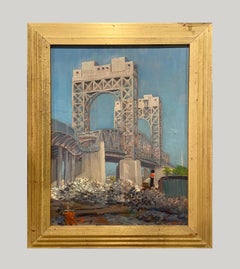 A Machine Age Modern Painting, Harlem River Lift Span, Triborough Bridge, NYC