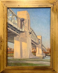 A Machine Age Modern Painting, Bronx Span, Triborough Bridge, New York City
