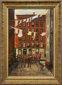A Large 1960s Social Realist Tenement & City Street Scene, "Central Ward, NJ"