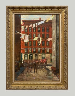 A Large 1960s Social Realist Tenement & City Street Scene, "Central Ward, NJ"
