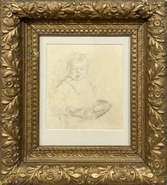 Un affascinante disegno americano in stile Moderno degli anni ’20, realizzato con grande maestria, raffigurante un bambino piccolo