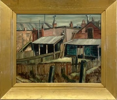 A Gritty 1940s American Scene, Social Realist Oil, "Backyard in Virginia City"
