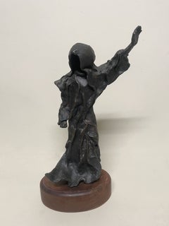 A Haunting Bronze Sculpture of a Standing Wraithlike Figure, German Modern