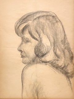 Un impresionante retrato de gran formato de la década de 1930, de estilo moderno estadounidense y de la época Art Déco, que representa a una modelo desnuda
